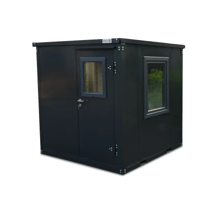 Bürocontainer schwarz 2 x 2 m