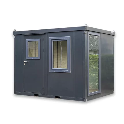 Bürocontainer anthracite 3x2m mit Panoramafenster